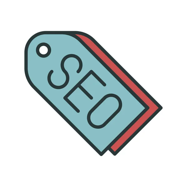 Seo Symbol Für Die Etikettenförderung Stil Ausgefüllter Umrisse — Stockvektor