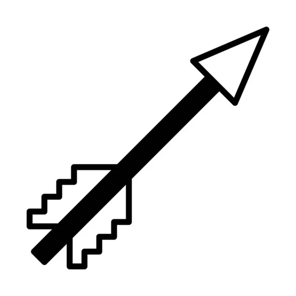 Freccia Frecce Direzione Icona Stile Solido — Vettoriale Stock
