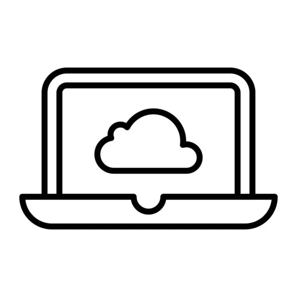 Ikona Zařízení Cloudového Počítače Stylu Osnovy — Stockový vektor
