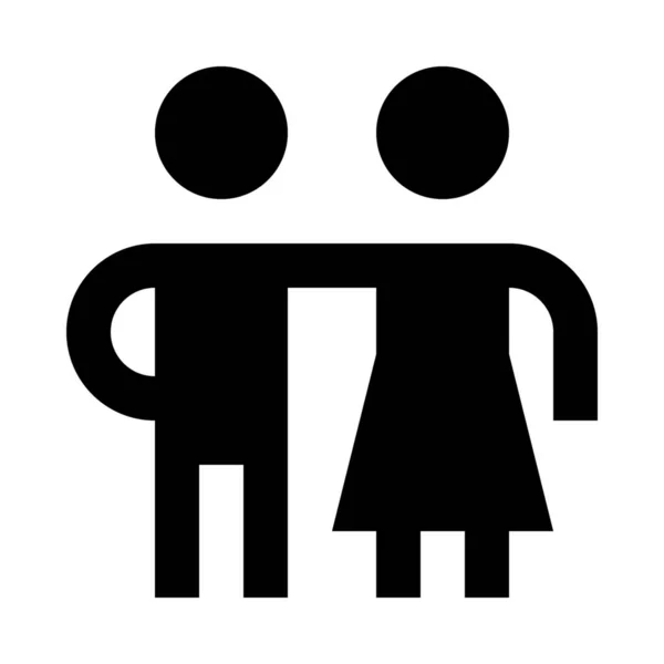 Couple Famille Amis Icône — Image vectorielle
