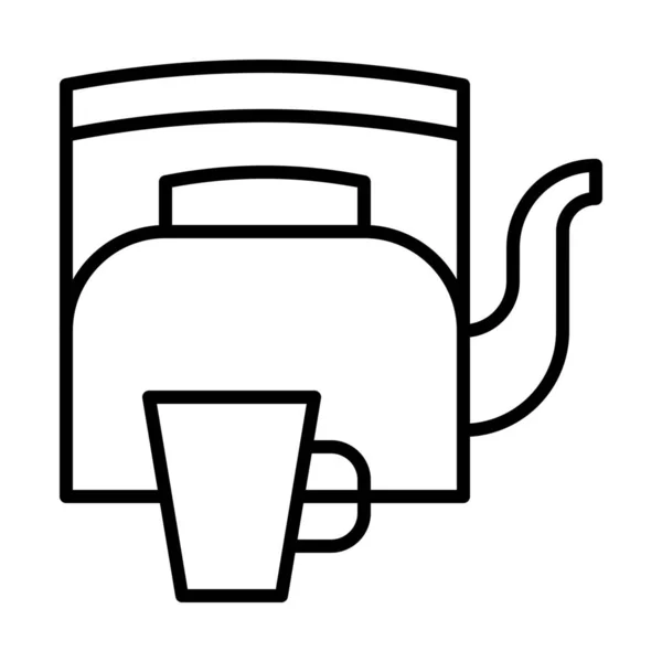 Coffee Kettle Kitchen Icon Outline Style — Stock Vector