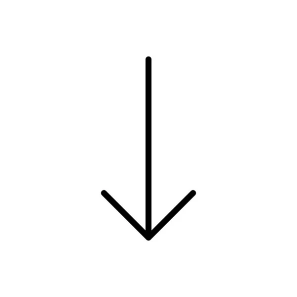 Flecha Icono Dirección Inferior Estilo Sólido — Vector de stock