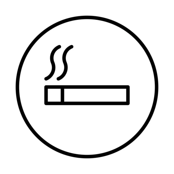 Gebied Sigarettencirkel Pictogram Contouren Stijl — Stockvector