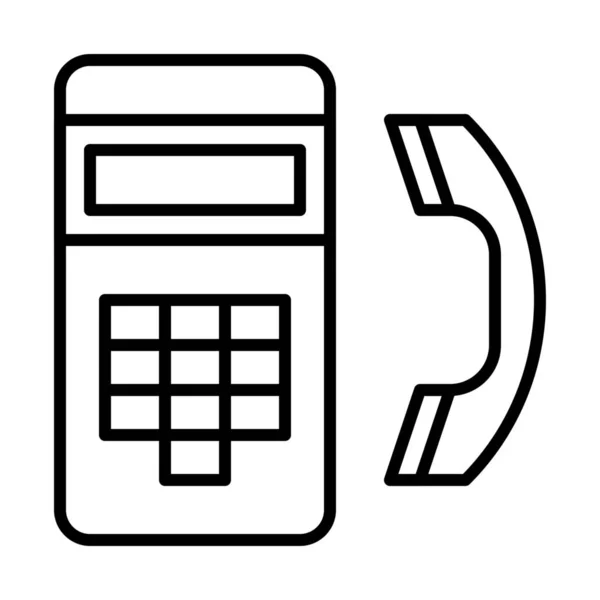 Icono Del Auricular Contacto Llamada Estilo Esquema — Archivo Imágenes Vectoriales