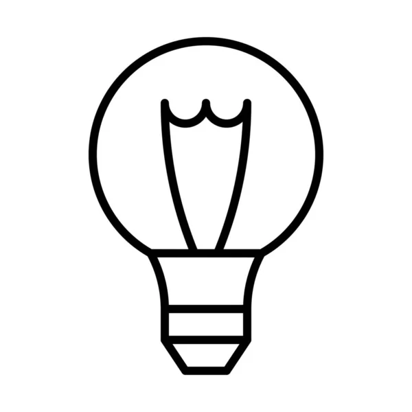 電球アイデアランプのアイコンをアウトラインスタイルで — ストックベクタ