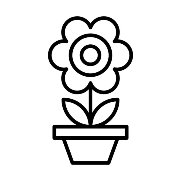 Flor Naturaleza Planta Icono Estilo Del Esquema — Vector de stock