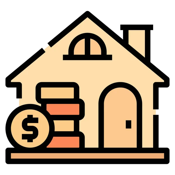 Hipoteca Casa Préstamo Icono — Vector de stock