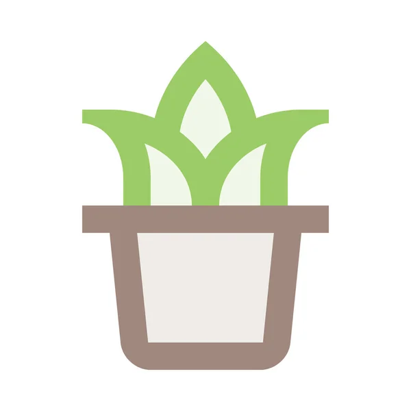 Virág Pot Gyógynövény Ikon Mezőgazdaság Gazdálkodás Kertészeti Kategória — Stock Vector