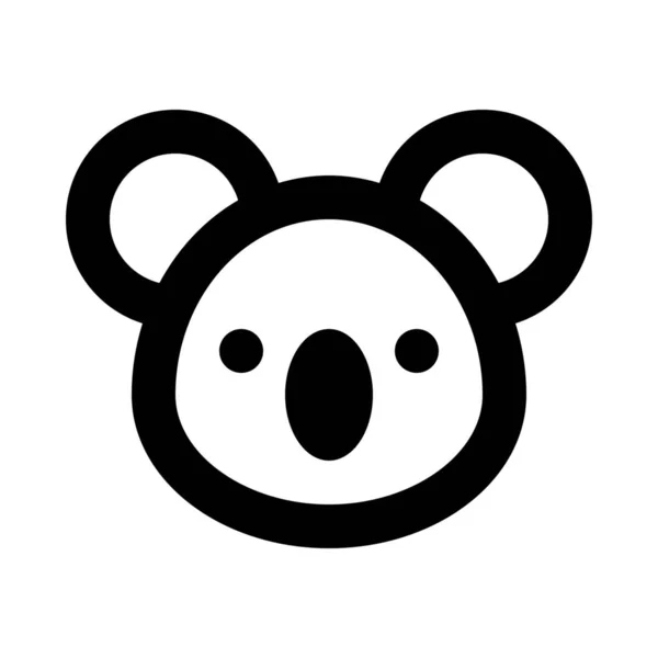 Ikona Zvířecí Koala Osnovy Stylu Osnovy — Stockový vektor