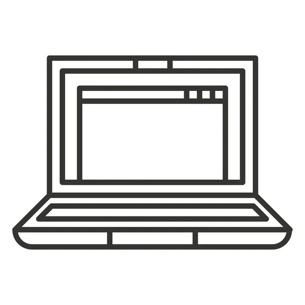 Computer Laptop Notebook Pictogramă Stil Schiță — Vector de stoc