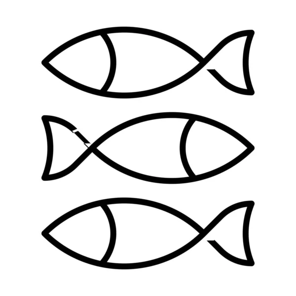 Fish Fishing Food Icon Outline Style — Stock Vector