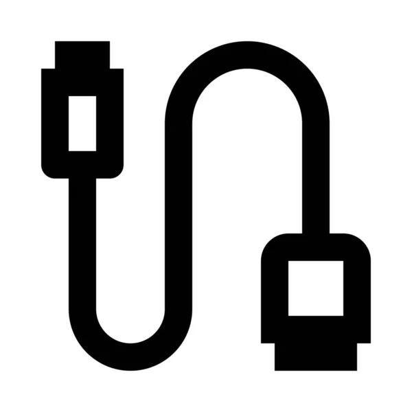 Ikona Nabíjení Kabelu Adaptéru Stylu Osnovy — Stockový vektor