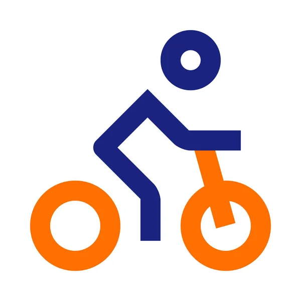 Bicycle Cycle Cyclist Icon Outline Style — Stock Vector