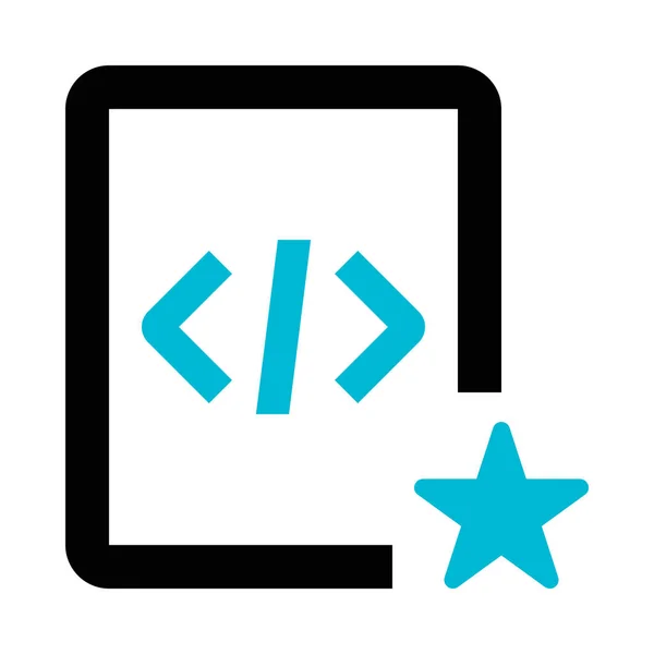 Code Coding Favorite Icon Outline Style — 스톡 벡터