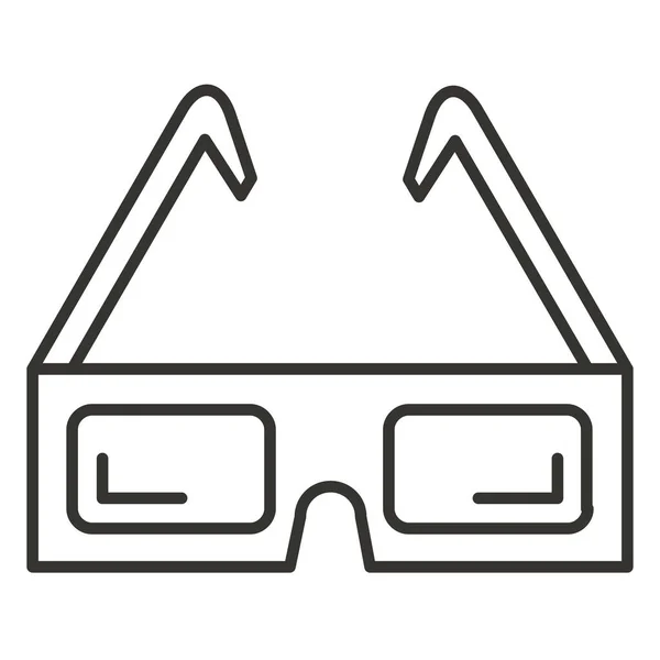 Icono Gafas Dimensionales Cine Estilo Esquema — Archivo Imágenes Vectoriales