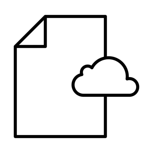 Icono Extensión Documento Nube Estilo Esquema — Archivo Imágenes Vectoriales