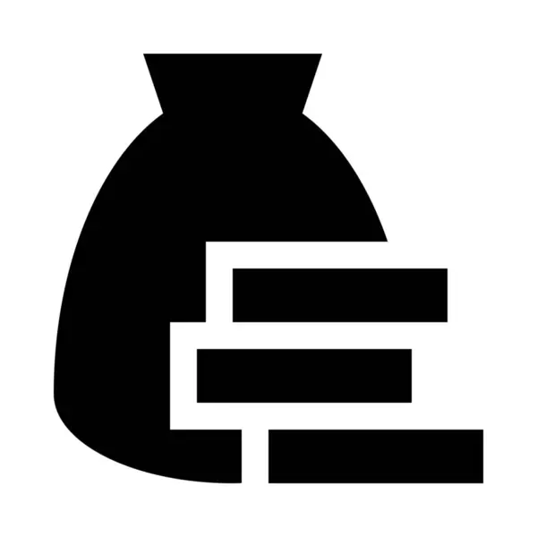 Zak Bank Contant Pictogram — Stockvector