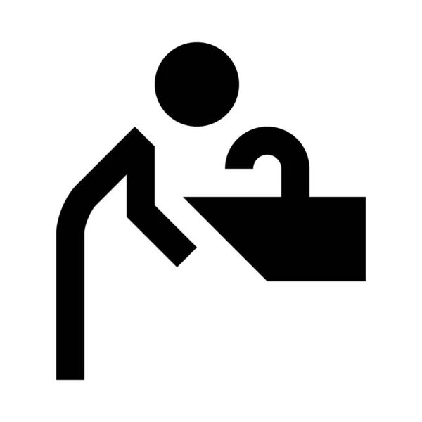 Lavage Des Mains Hygiène Personnes Icône — Image vectorielle