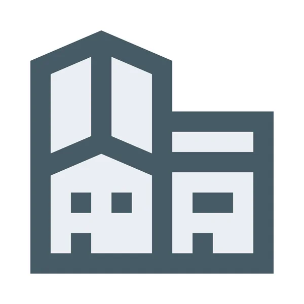 Икона Города Многоквартирного Дома Стиле Абрис — стоковый вектор