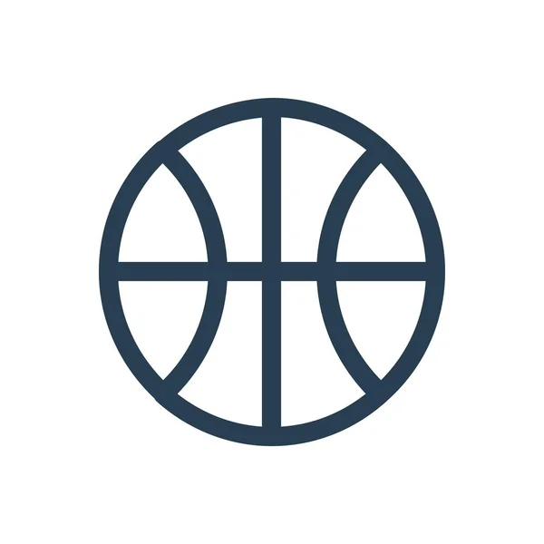 Basket Ball Icône Basket Dans Style Contour — Image vectorielle