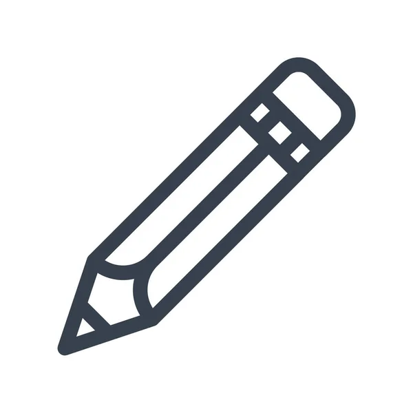 Icône École Crayon Bureau Dans Style Outline — Image vectorielle