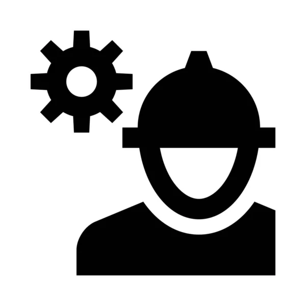 Ingénieur Construction Icône Constructeur — Image vectorielle