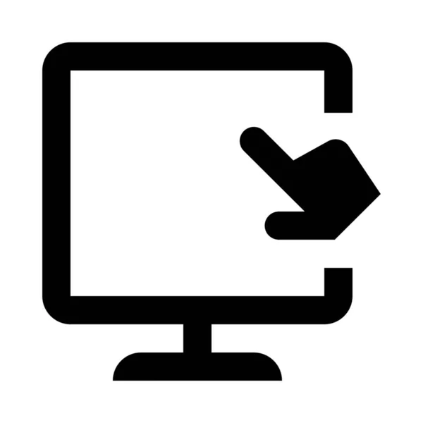 Computer Display Gesture Icon Outline Style — Stock Vector