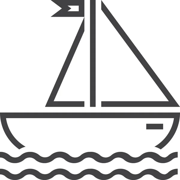 Sailboat Sailing Ship Icon Outline Style — Stock Vector