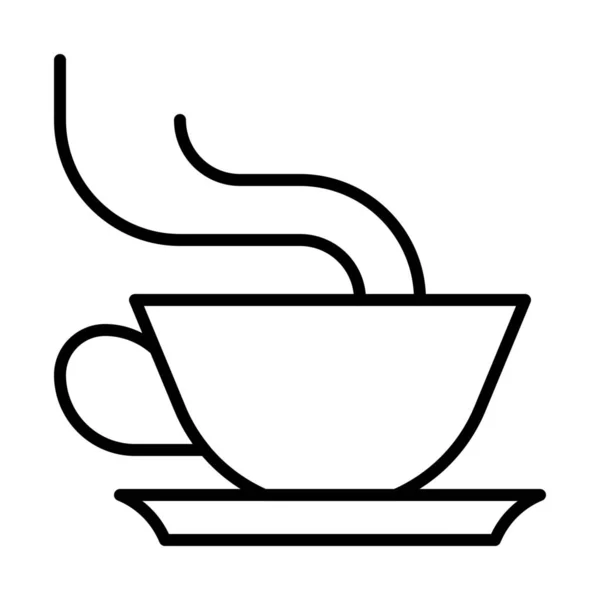 Koffiekopje Drinken Pictogram Omtrek Stijl — Stockvector