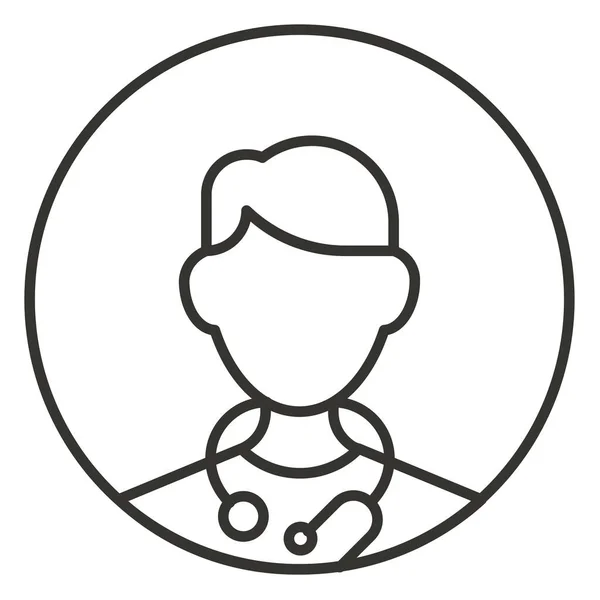 Avatar Lékař Nemocnice Ikona Stylu Osnovy — Stockový vektor