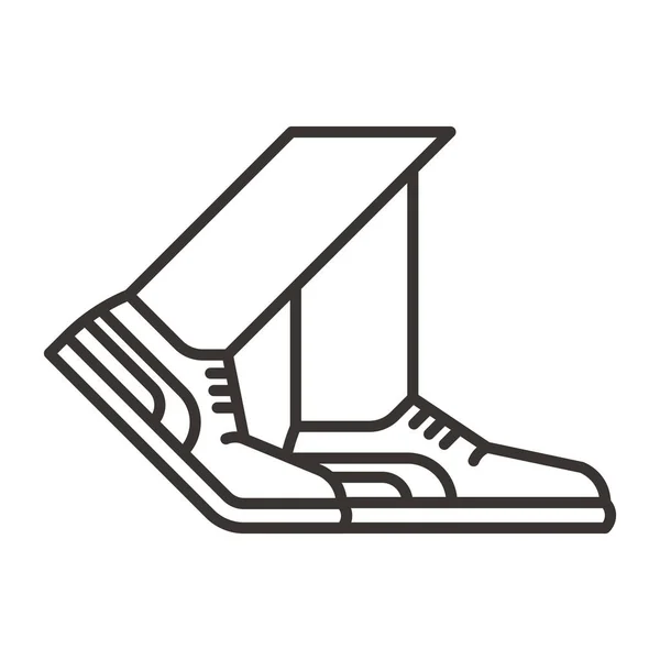 Schoen Schoenen Sneaker Pictogram Outline Stijl — Stockvector