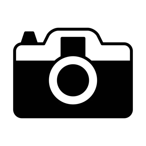 ソリッドスタイルのカメラメモリの写真アイコン — ストックベクタ