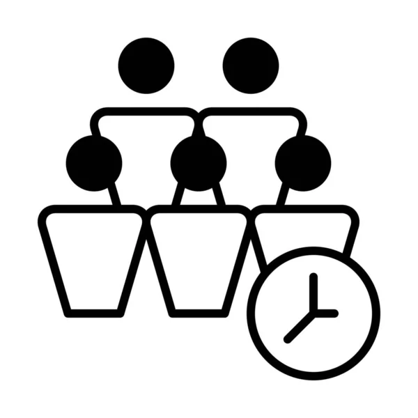 Ícone Reunião Grupo Conferência Estilo Sólido —  Vetores de Stock