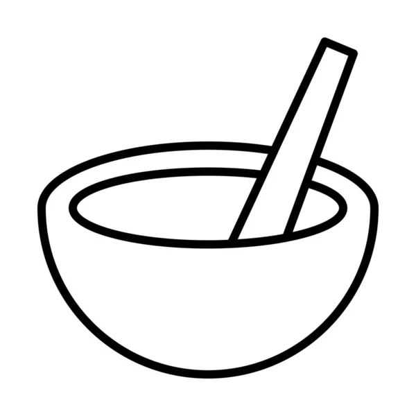 Bowl Cooking Healthcare Icon Outline Style — Stock Vector