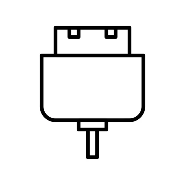 Acculader Pictogram Omtrek Stijl — Stockvector