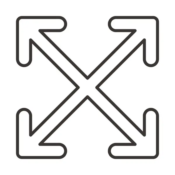 Ikona Směru Šipky Stylu Osnovy — Stockový vektor