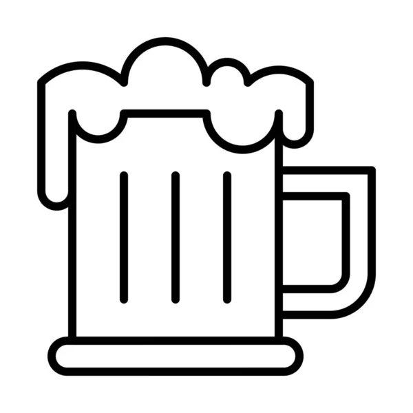 Alkohol Bierflaschen Ikone Umrissen — Stockvektor