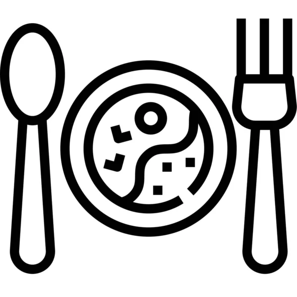 Breakfast Food Lunch Icon Outline Style — Stock Vector