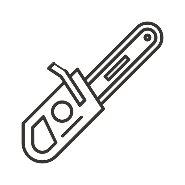 Chainsaw Cutting Tool Icon Outline Style — Stock Vector