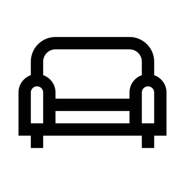 Couchmöbel Futon Ikone Outline Stil — Stockvektor