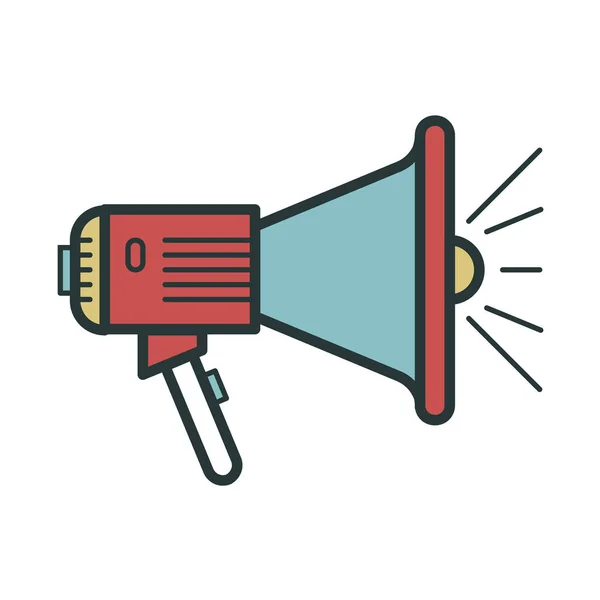 Loudspeaker Megaphone Mouthpiece Icon Filled Outline Style — 스톡 벡터