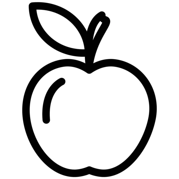 Jablečné Ovoce Zdravé Ikony Stylu Osnovy — Stockový vektor