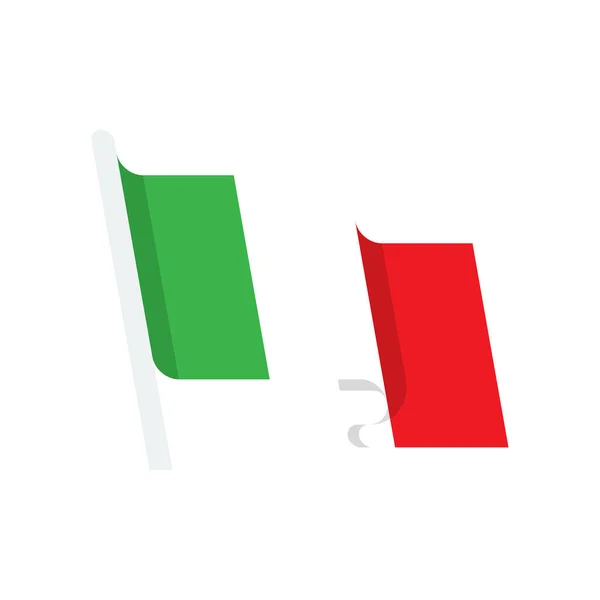 Ország Zászló Olasz Ikon Kitöltött Vázlat Stílus — Stock Vector
