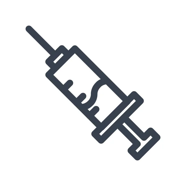 注射药刺图标的轮廓风格 — 图库矢量图片