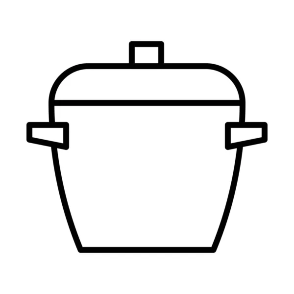 烹调食品油炸图标的轮廓风格 — 图库矢量图片