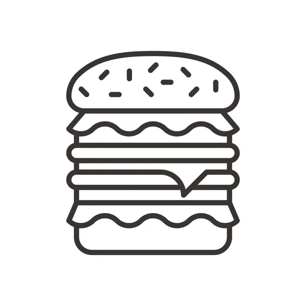 Burger Fast Food Icon Outline Style — Stock Vector