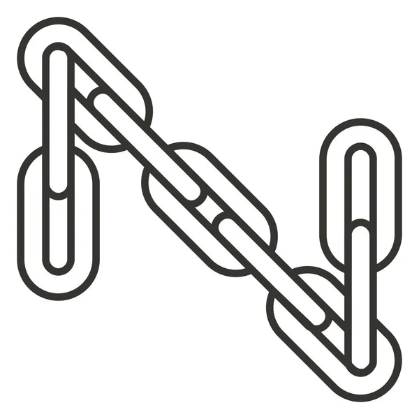 Ketting Verbinding Hyperlink Pictogram Omtrek Stijl — Stockvector