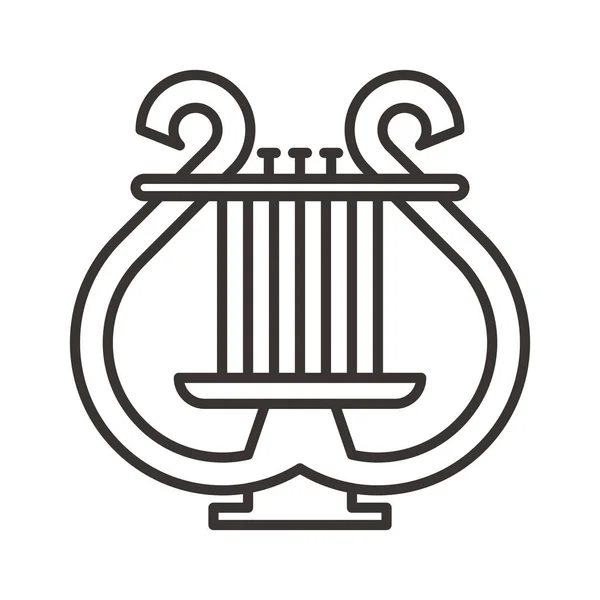 Hudební Ikona Harfového Nástroje Stylu Osnovy — Stockový vektor