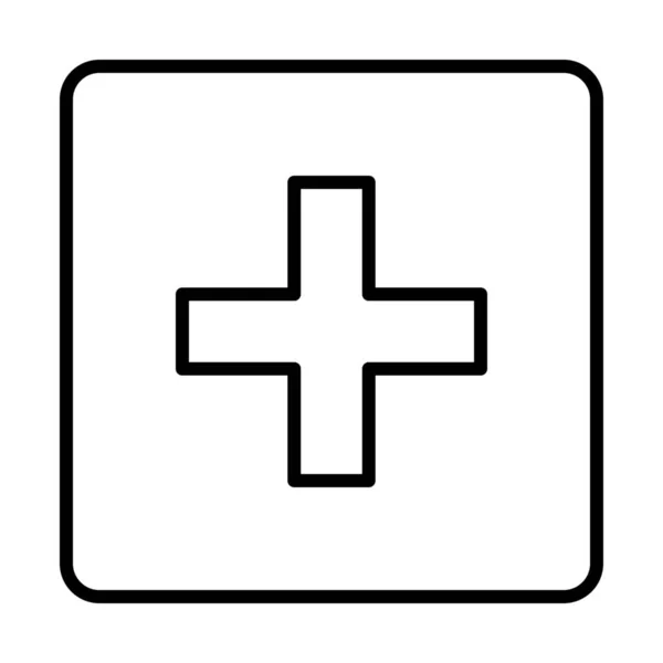 Icona Dell Ospedale Sanitario Stile Contorno — Vettoriale Stock