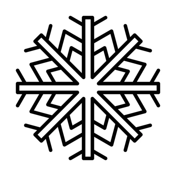 Vánoční Ikona Sněhu Stylu Osnovy — Stockový vektor